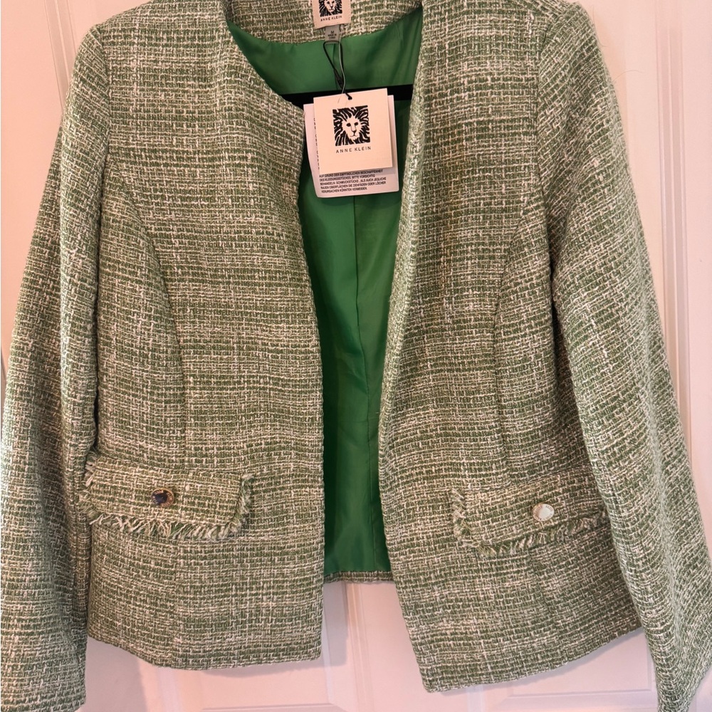 Anne Klein Green Tweed Blazer - Size M